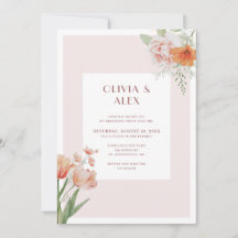 Elegante Invitación a la boda de acuarela floral