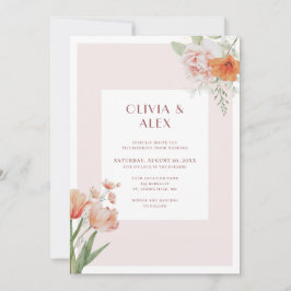 Elegante Invitación a la boda de acuarela floral