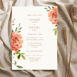Elegante Invitación a la boda de acuarela floral