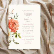 Elegante Invitación a la boda de acuarela floral