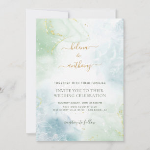 Elegante Invitación a la boda de acuarela rústica