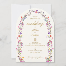 Elegante invitación a la boda de arco floral