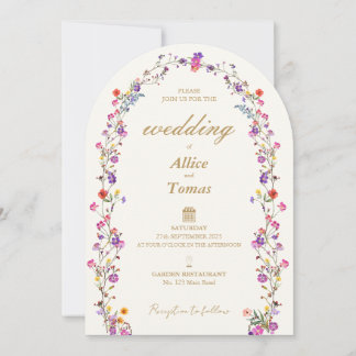 Elegante invitación a la boda de arco floral