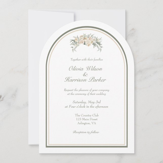Elegante Invitación a la Boda de Arco - Minimalist (Anverso)