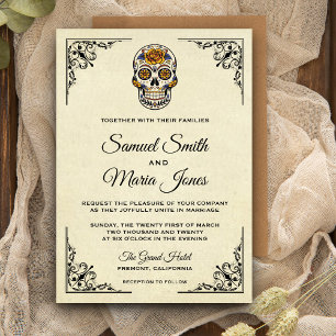 Elegante Invitación a la Boda de Azúcar Floral