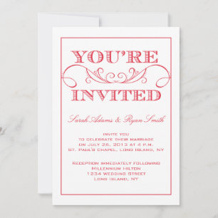 Elegante Invitación a la Boda de Barco Rojo