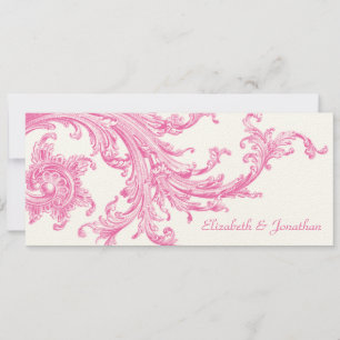 Elegante Invitación a la Boda de Barrido Rosa Vint