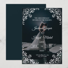 Elegante invitación a la boda de Black & Gold