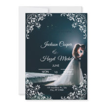 Elegante invitación a la boda de Black & Gold