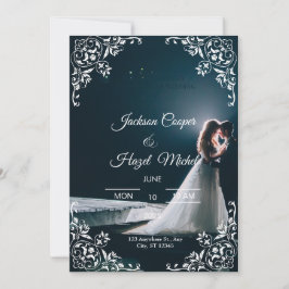 Elegante invitación a la boda de Black & Gold