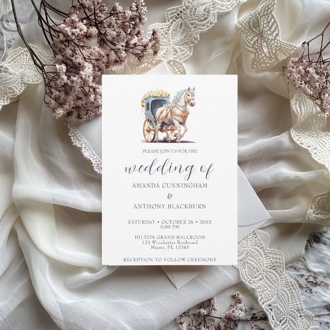 Elegante Invitación a la boda de bodas con carreta (Subido por el creador)