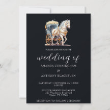 Elegante Invitación a la boda de bodas con carreta
