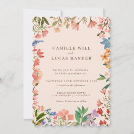 Elegante invitación a la boda de Boho Wildflower
