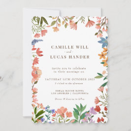 Elegante invitación a la boda de Boho Wildflower