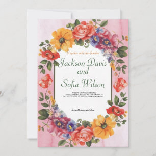 Elegante invitación a la boda de Boho Wildflower