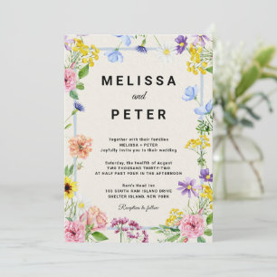 Elegante invitación a la boda de Boho Wildflower