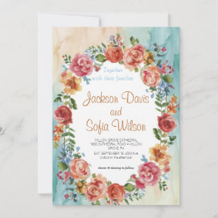 Elegante invitación a la boda de Boho Wildflower