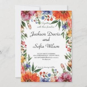 Elegante invitación a la boda de Boho Wildflower