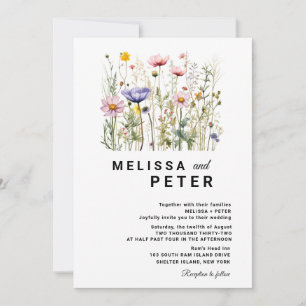 Elegante invitación a la boda de Boho Wildflower