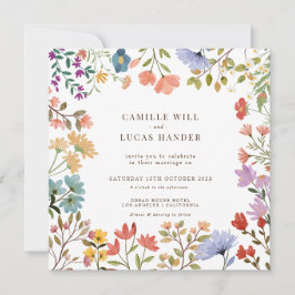 Elegante invitación a la boda de Boho Wildflower