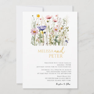 Elegante invitación a la boda de Boho Wildflower