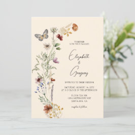 Elegante invitación a la boda de Boho Wildflower