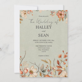 Elegante invitación a la boda de Boho Wildflower