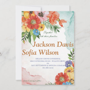 Elegante invitación a la boda de Boho Wildflower