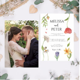 Elegante invitación a la boda de Boho Wildflower