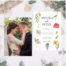Elegante invitación a la boda de Boho Wildflower