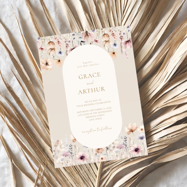 Elegante invitación a la boda de Boho Wildflower (Subido por el creador)