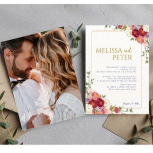 Elegante invitación a la boda de Boho Wildflower