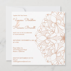 Elegante invitación a la boda de Brass Mandala