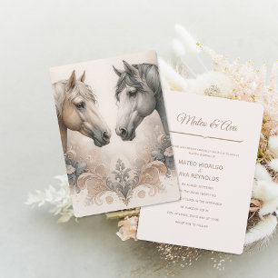 Elegante invitación a la boda de caballos