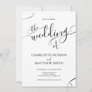 Elegante Invitación a la boda de caligrafía