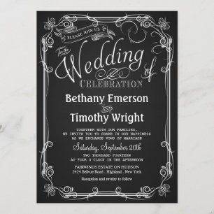 Elegante Invitación a la boda de Chalkboard