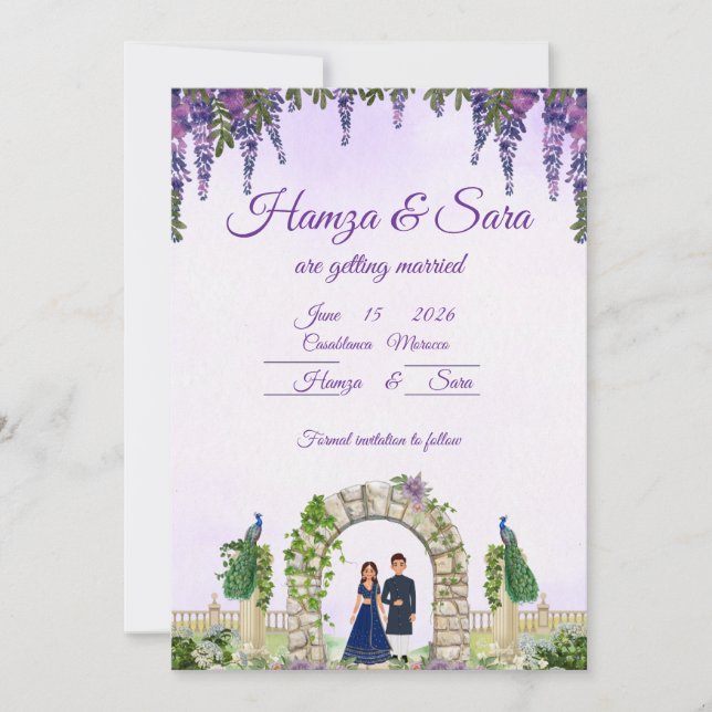 Elegante Invitación a la boda de Chalkboard | Salt (Anverso)