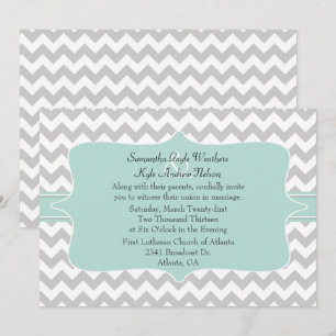 Elegante invitación a la boda de Chevron