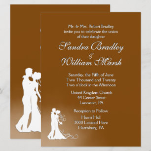 Elegante invitación a la boda de chocolate