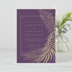 Elegante Invitación a la boda de ciruelas y túpulo