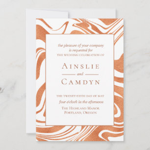 Elegante Invitación a la Boda de Cobre Marcado