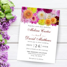 Elegante invitación a la boda de Dahlia Florals