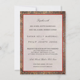 Elegante invitación a la boda de Damasco toscana