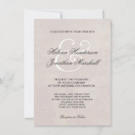 Elegante invitación a la boda de Damasco toscana