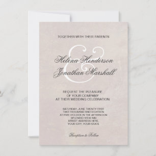 Elegante invitación a la boda de Damasco toscana