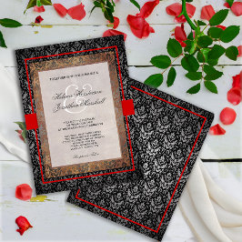 Elegante invitación a la boda de Damasco toscana