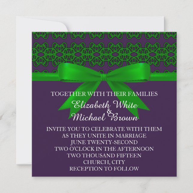 Elegante invitación a la boda de damascos (Anverso)