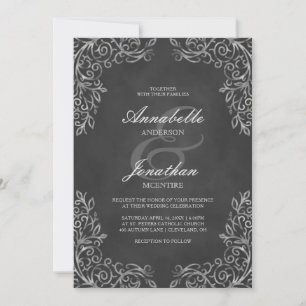 Elegante Invitación a la Boda de Despacho de Chalk