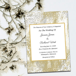 Elegante Invitación a la Boda de enrejado dorado