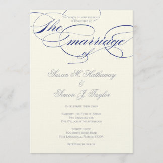 Elegante Invitación a la boda de escritura - Armad